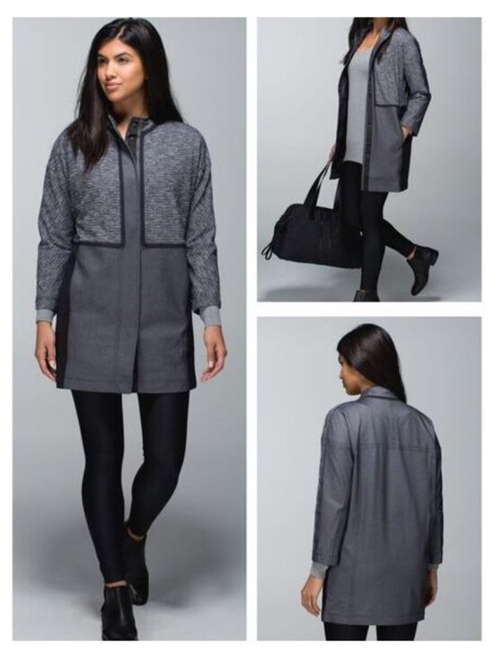 lululemon athletica Jackets & Blazers - LULULEMON Cocoon Car Coat Size Small Black / Coco Pique Black